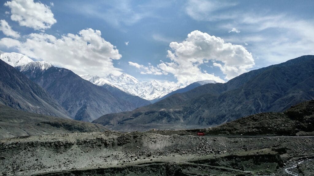 The Nanga Parbat massif seen from the Karakoram Highway in Gilgit-Baltistan