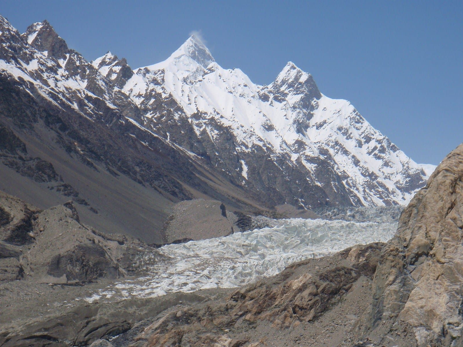 Shispare above the Passu Glacier, the skyline from the Patundas trek meadows in Upper Hunza, Pakistan