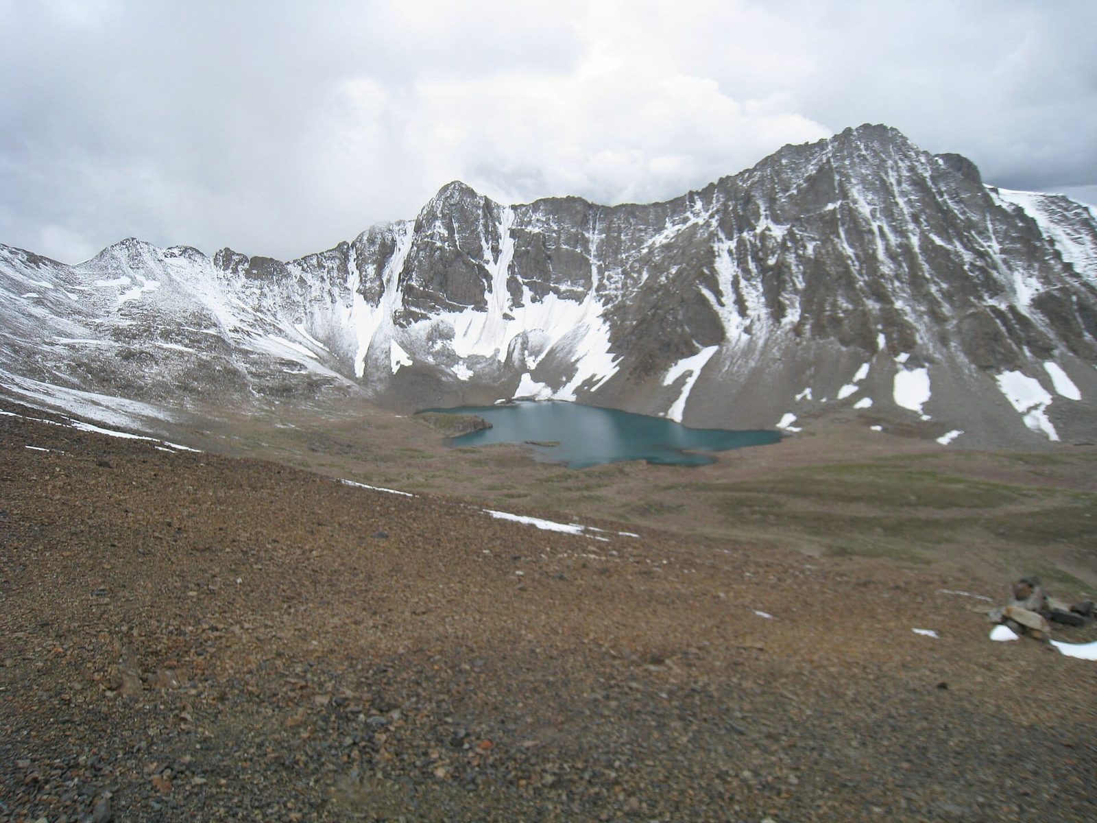Small unnamed alpine lake on the Deosai plateau just below Burji La pass, Gilgit-Baltistan