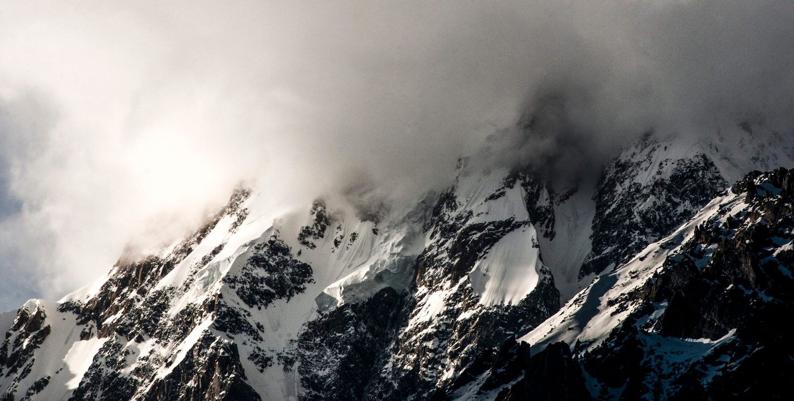Malubiting peak, 7,458 m, in the Rakaposhi-Haramosh range seen from Nagar, Gilgit-Baltistan